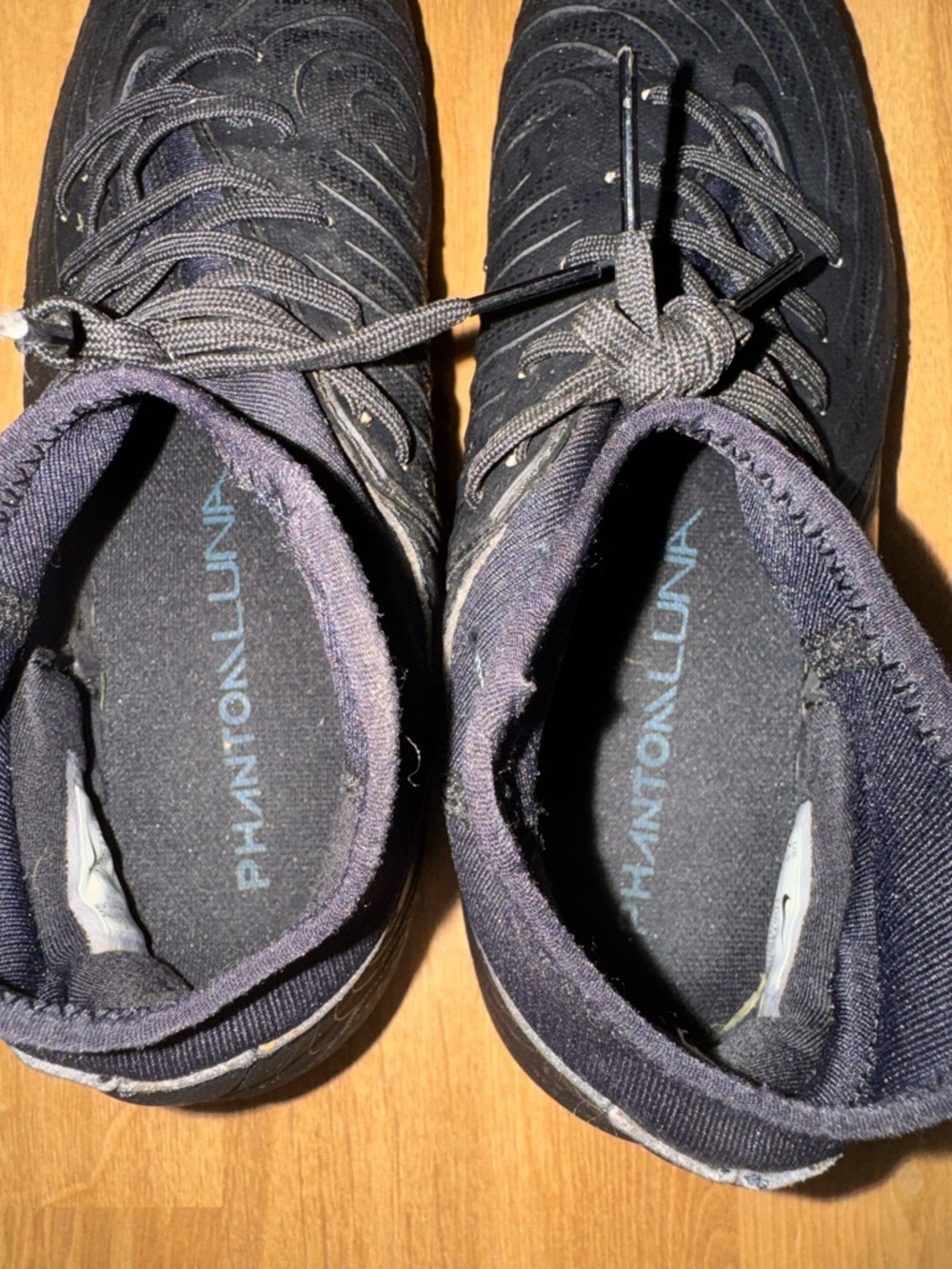 Youth Nike Phantom Luna Black Teal Soccer Cleats - Picture 2 of 12